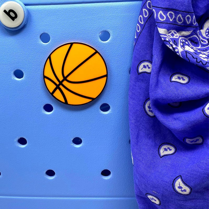 FRESHe BAGLETS - Basketball Charm Accessory Compatible with All Rubber Tote Bags - Decorative Basketball Charm Perfect for Customizing Your Bag & Showing Your Team Support | Made in USA (Basketball) - Image 3